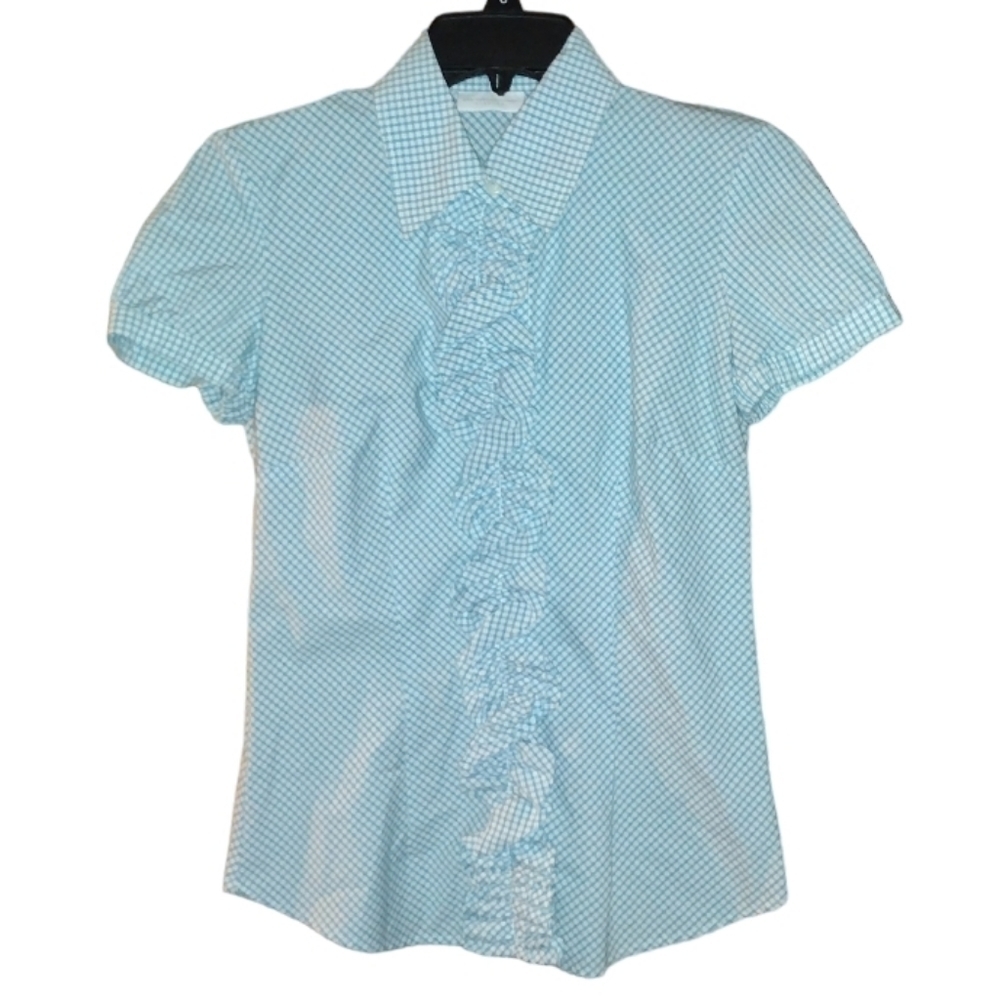 NEW York & Company Button Up Top with Center Ruffle Size XS